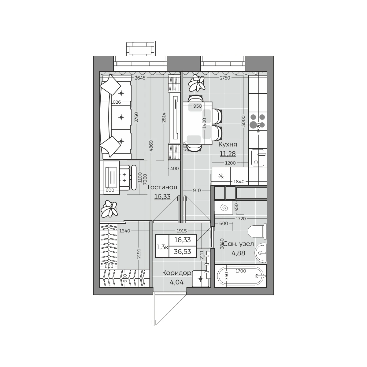 Планировка с размерами — квартиры в новостройках Казани