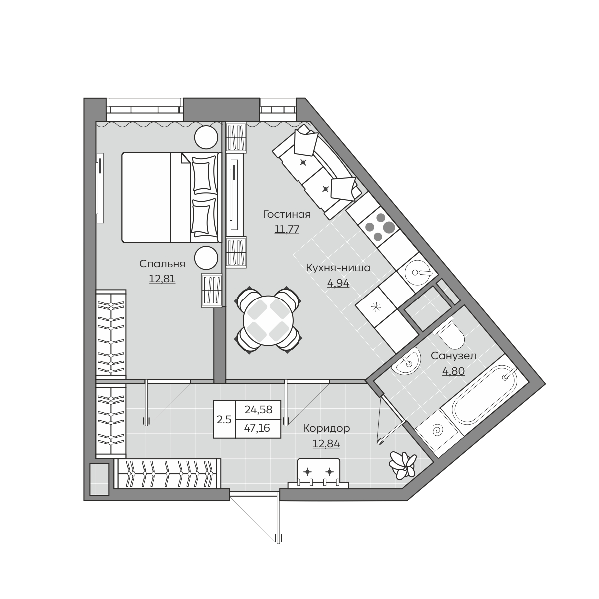 Планировка квартиры — новостройки Казани