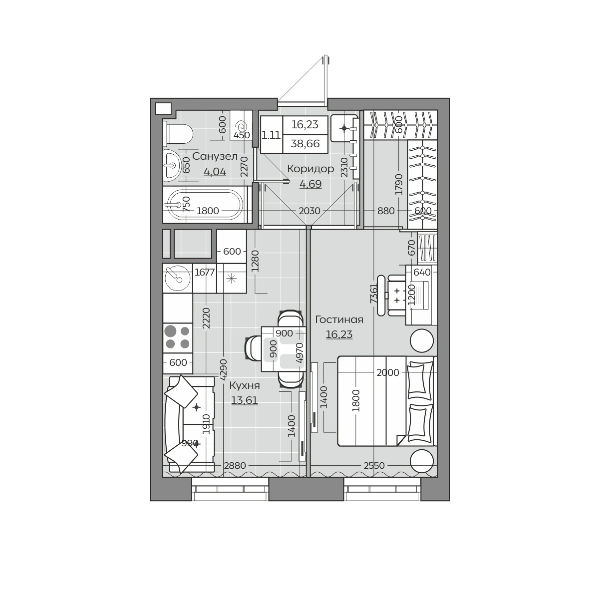 Планировка с размерами — квартиры в новостройках Казани