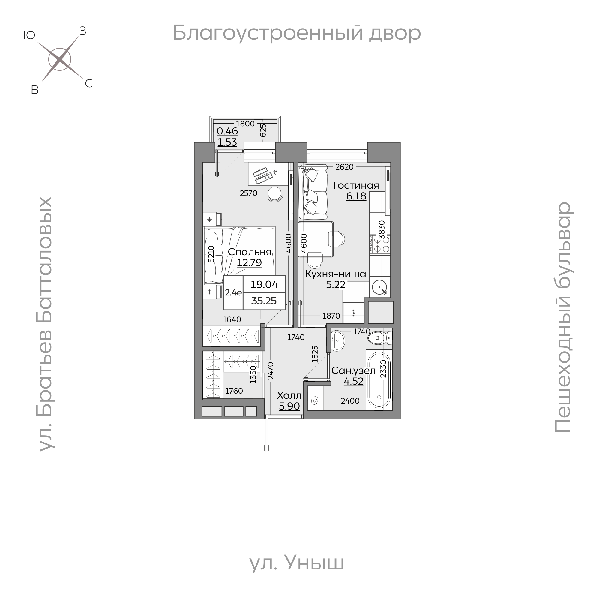 Планировка с размерами — квартиры в новостройках Казани