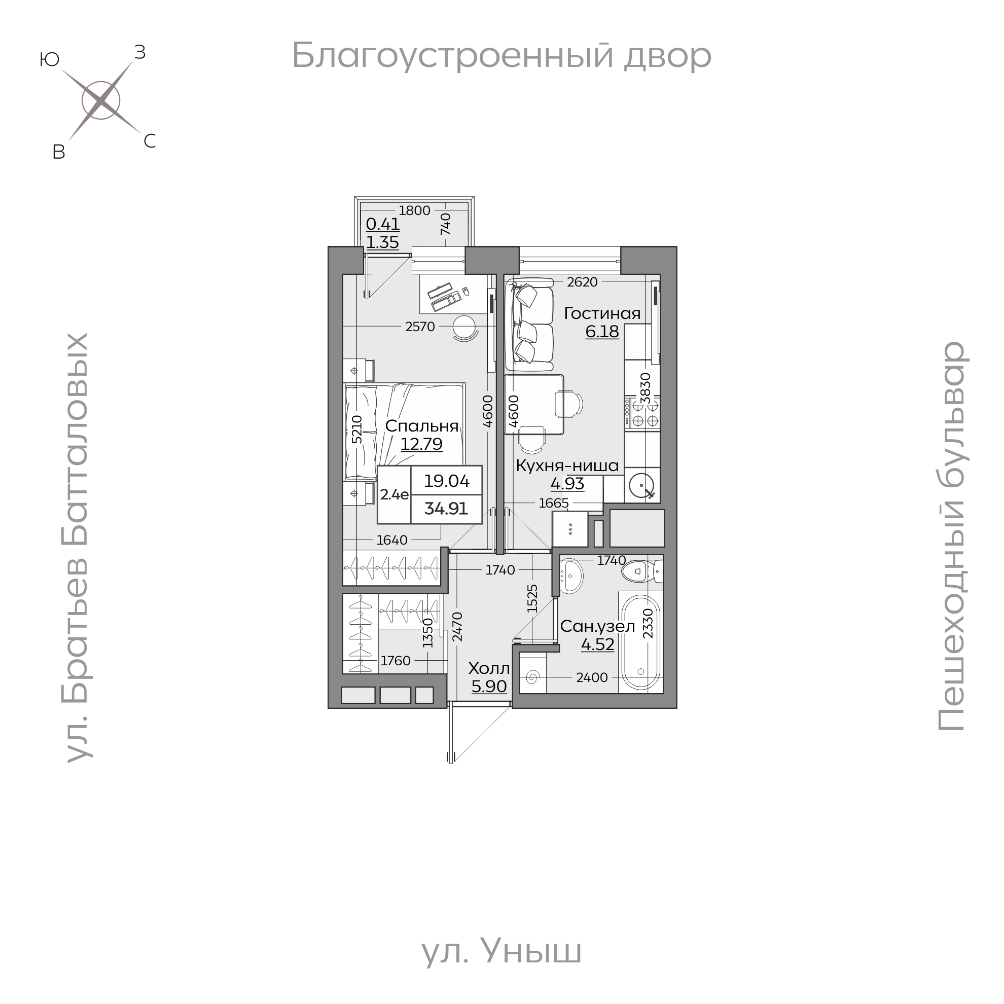 Планировка с размерами — квартиры в новостройках Казани