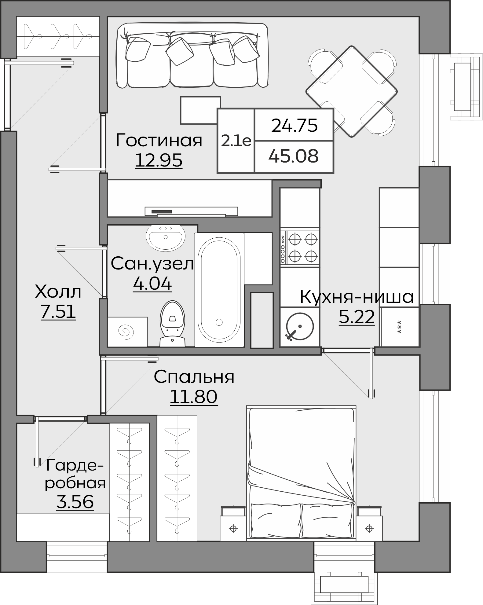 Планировка квартиры — новостройки Казани