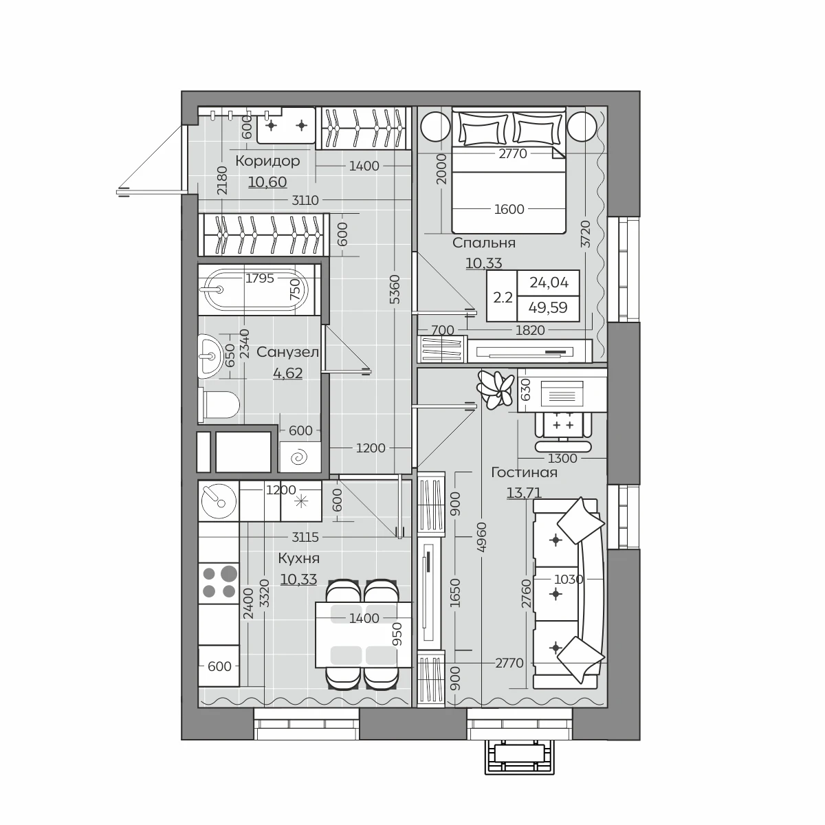 Планировка с размерами — квартиры в новостройках Казани