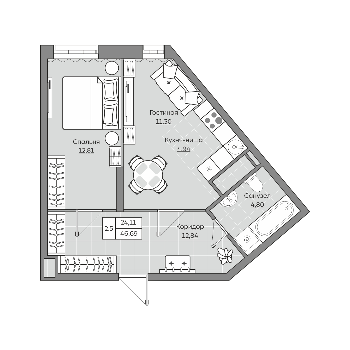 Планировка квартиры — новостройки Казани