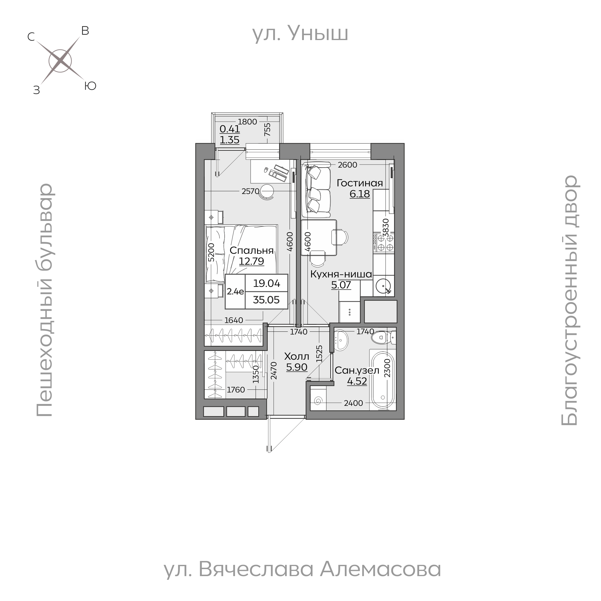 Планировка с размерами — квартиры в новостройках Казани