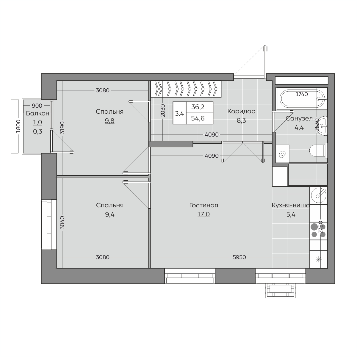 Планировка квартиры — новостройки Казани