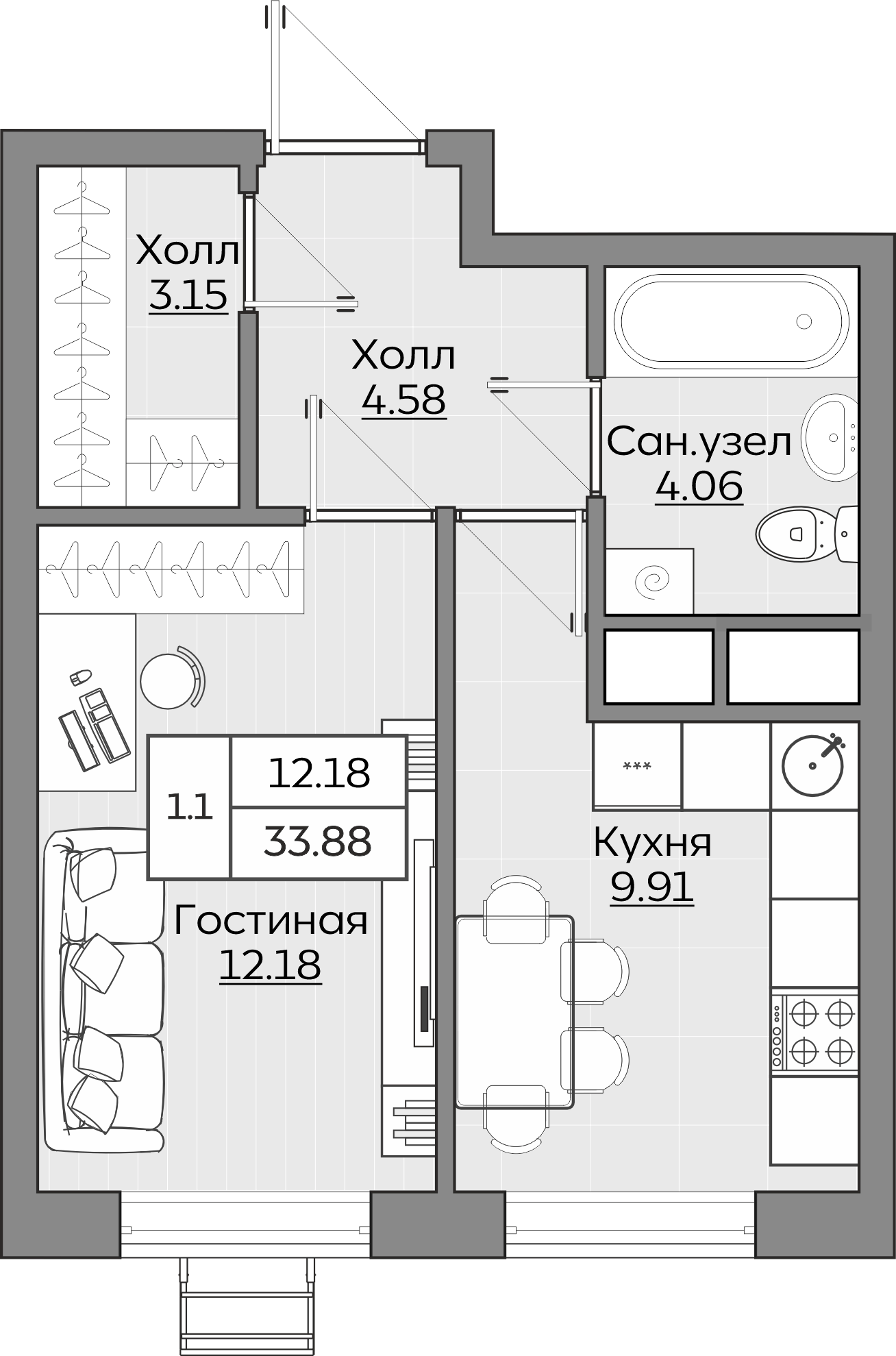 Планировка квартиры — новостройки Казани