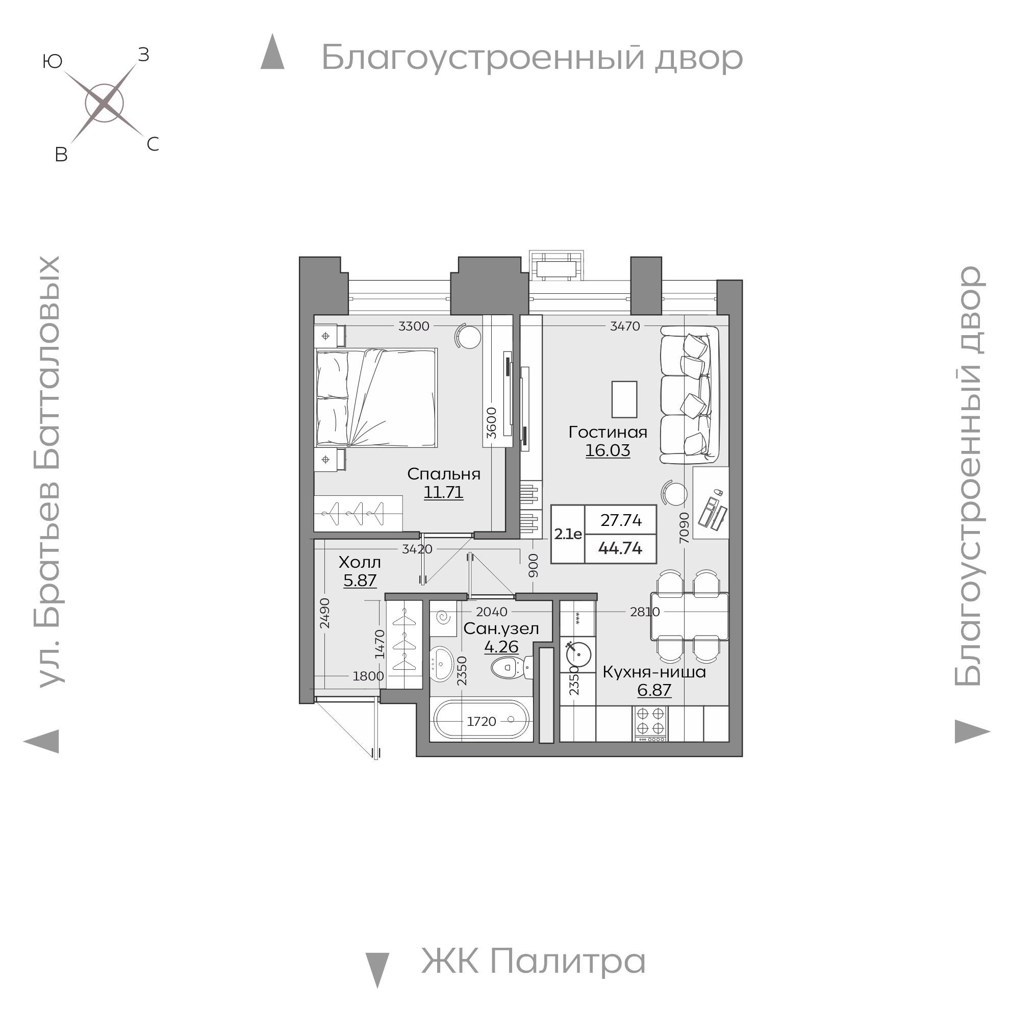 Планировка с размерами — квартиры в новостройках Казани